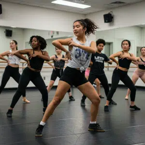 Students performing in VCE VET Dance program with accredited training in Victoria